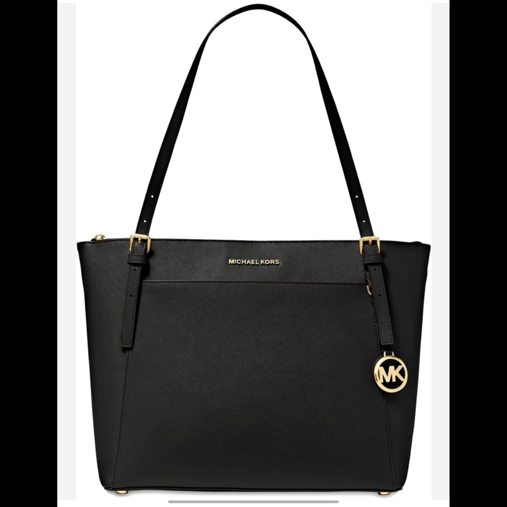 Michael Kors Large Saffiano Leather  Voyager Top-Zip Tote Bag
